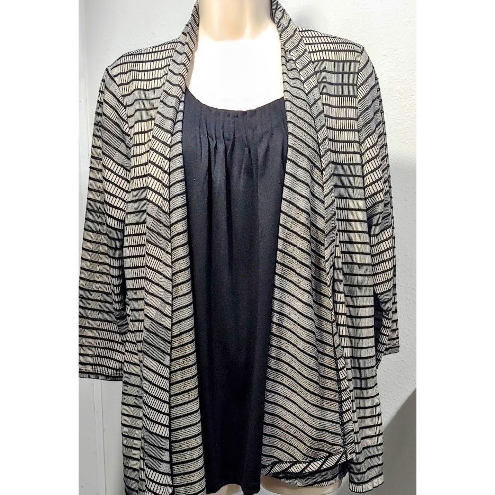 White Stag Cardigan and Tank Set Women's XL Black Tank Open Front Layering
